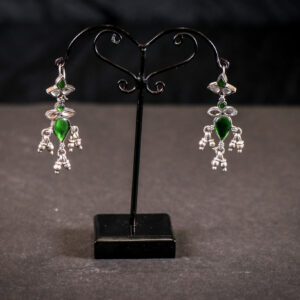Sliver  green Earrings-KASHWINI