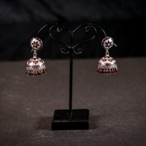 Sliver meena Earrings-MAYSAN
